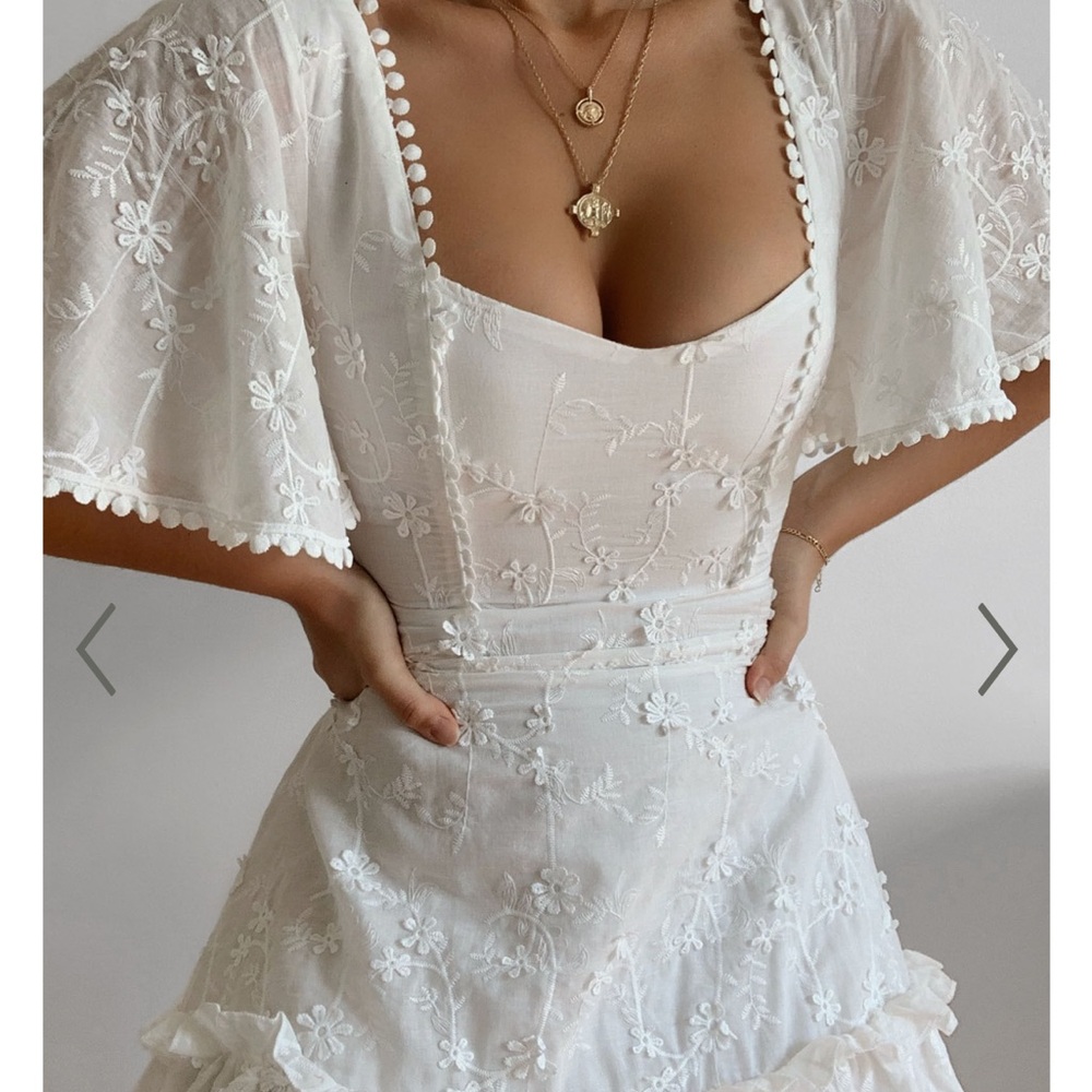 Showpo Fancy a spritz embroidered white dress
